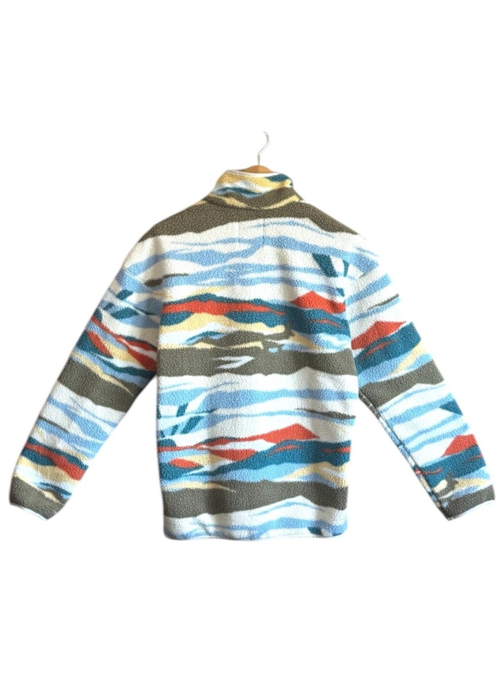 Columbia Helvetia II Half Snap Sherpa Fleece Abstract Mountain Print Gorpcore S - Picture 2 of 6